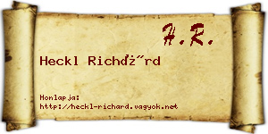 Heckl Richárd névjegykártya